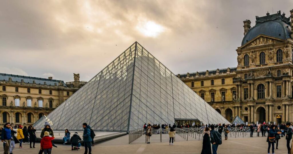 The Louvre Museum in Paris, France, showcasing iconic art and architecture.