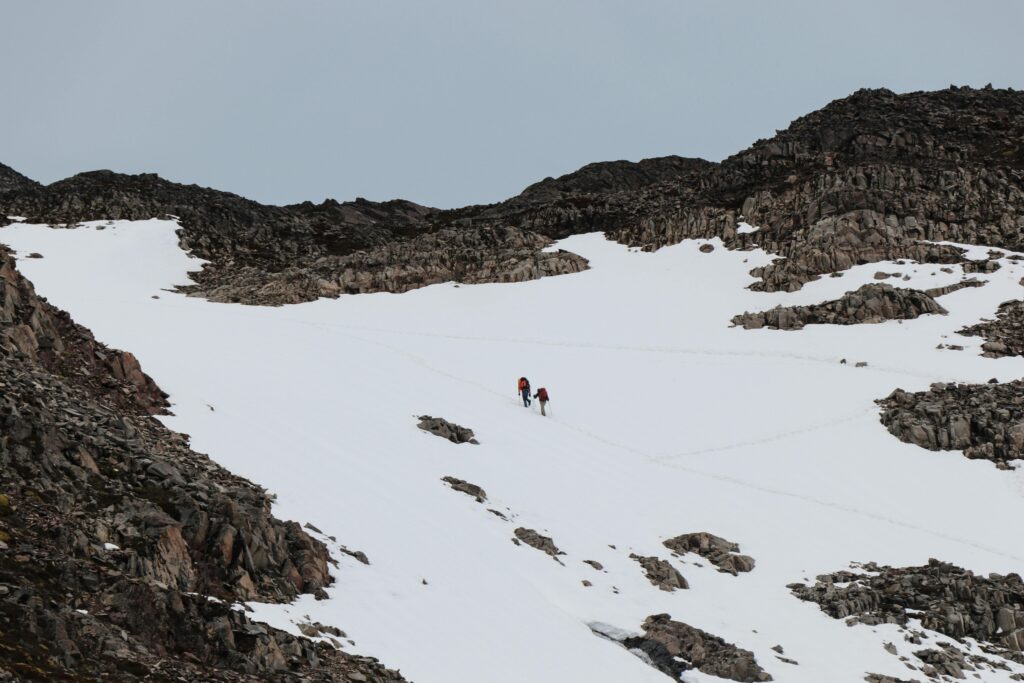 A person skiing down a mountain in Chile.