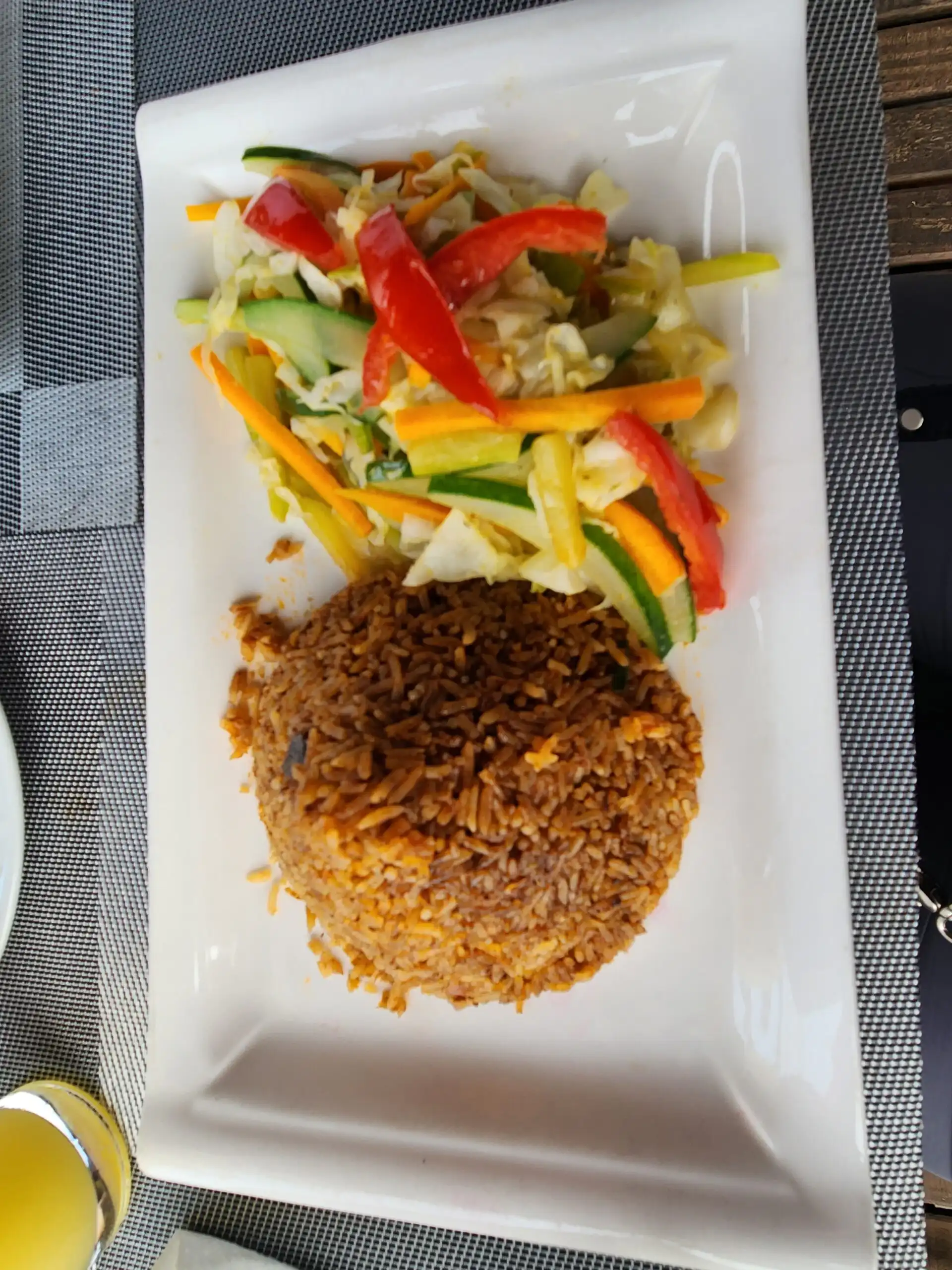 Jollof rice and salad